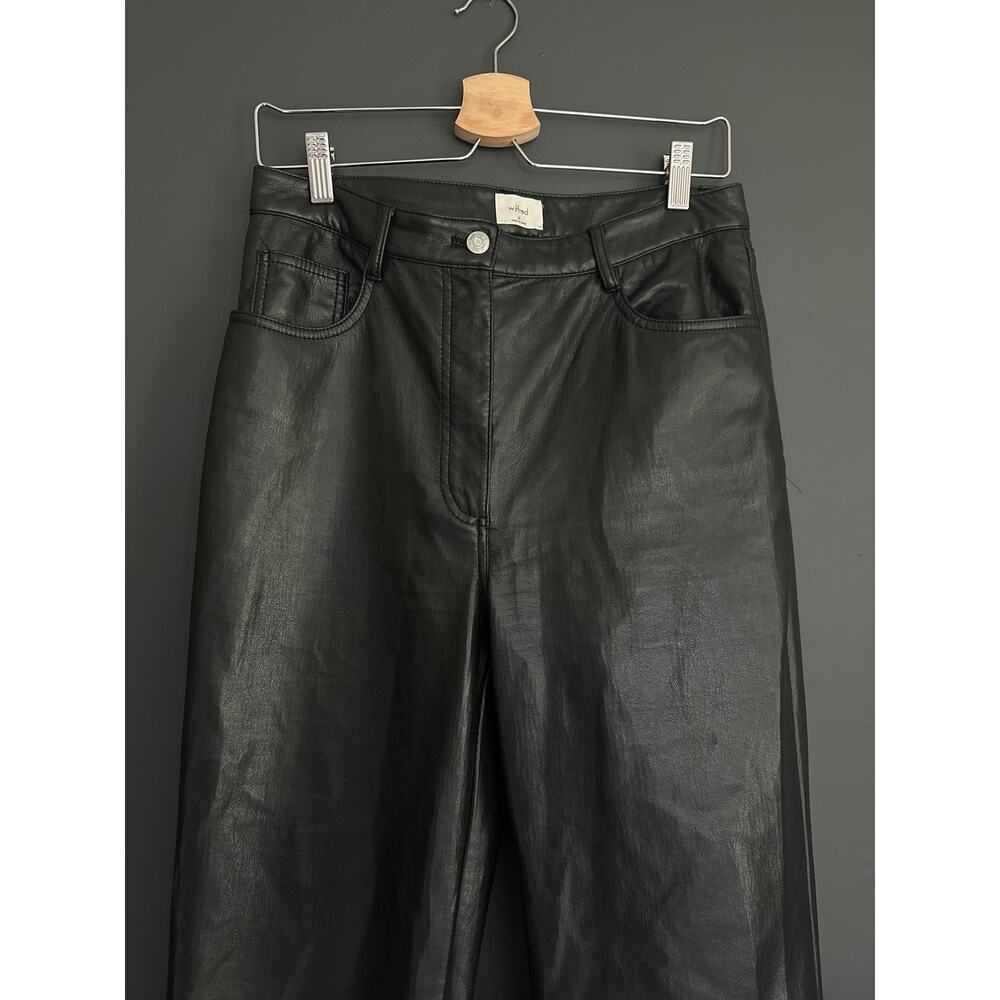 Aritzia Wilfred The Melina Black Vegan Leather Straight Leg Pant Size 10 - Picture 5 of 12